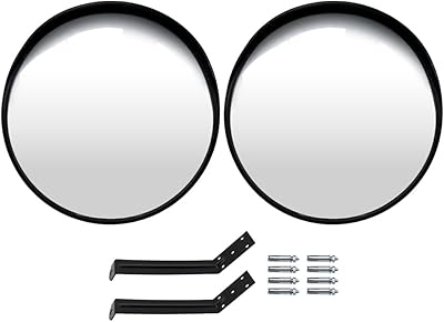 CNQLIS External convex mirror of 16 inch with adjustable wall fixing support, traffic mirror for blind spot for aisle, garage, park, outdoor angle view, curved blind spot mirrors (2 parts).. Be part of Nigeria’s most trusted online shopping experience — DIAYTAR Nigeria.