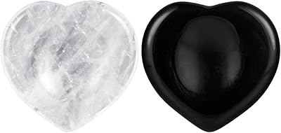 Nupuyai Set of obsidian and rock -shaped rock stones in the shape of a heart, 2 pieces, pocket palm stone in natural healing crystal to relieve anxiety and stress, Reiki therapy.. DIAYTAR NIGERIA: Putting quality products within reach of every Nigerian through our affordable marketplace.