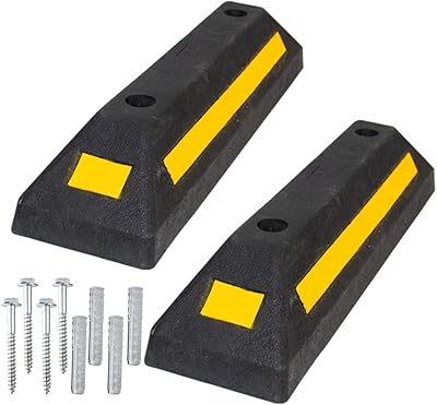 2 -piece black wheel wings 57 cm | Rubber parking wings for parking areas | Robust black parking cubes with yellow bands.. DIAYTAR NIGERIA: Your trusted partner for affordable online shopping with reliable delivery timeframes.