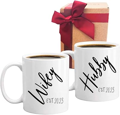 Gift coffee cup for husband and wife, cup 2023 designed by her husband's wife, wedding gift, mr. and Mrs., prenuptial party gift, unique wedding gift for couple, set of 2 cups.. Transform how you shop with DIAYTAR NIGERIA's vast selection and budget-friendly delivery options.
