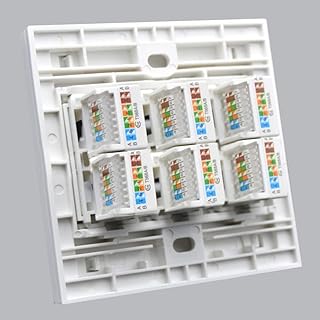 Gigabit Cat5e network socket, RJ45 Ethernet Lan Cable, front plate, network port, Ethernet cable installation box, 86x86mm interface interface panel (6 ports).. Experience convenient online shopping on DIAYTAR Nigeria — wide selection and affordable delivery.