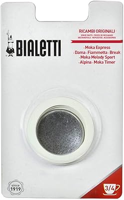 Bialetti 6600 set of 3 seals and replacement filter for MOKA 3 cups and 4 cups.. DIAYTAR NIGERIA: Where every shopping need is met with affordable prices and timely delivery.