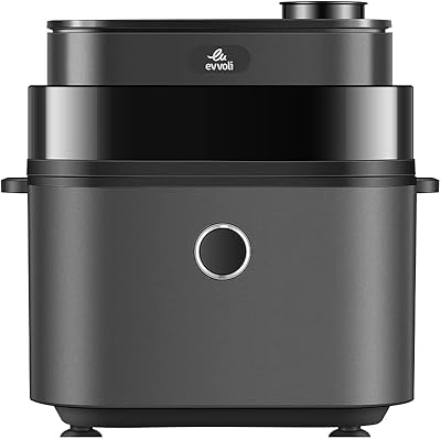 Evoli air fryer with digital control panel, 8 predefined programs, juicy and crisp options, 7 liters, 1650 Watts, EVKA-AF8008D, Black.. DIAYTAR NIGERIA brings the marketplace to your home with budget-friendly prices and nationwide delivery.