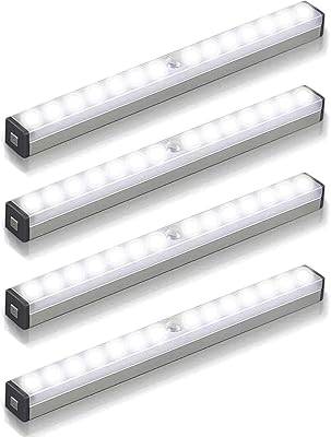 Cupboard lights with Beauty 4 -piece Beauty Movers, Wireless Magnetic Lights with 14 LEDs, white light with variable intensity, USB rechargeable lights for cupboard/Cabinet/Cait/Kitchen (C3).. Shop from anywhere in Nigeria with DIAYTAR's extensive selection and budget-friendly shipping options.