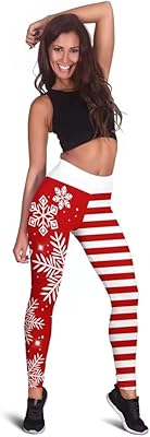 High red waisted sports leggings for women, stretchy yoga pants with striped seams and snowflakes to lose weight.. DIAYTAR NIGERIA: Where affordability meets variety, with thousands of products delivered in less than 8 days.