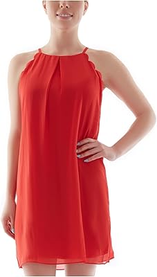 A. Byer Young Women Teen Straight Dress in Silk Mousseline with scalloped edges Dress for special occasions.. DIAYTAR NIGERIA: Where affordable online shopping meets reliable delivery across Nigeria.