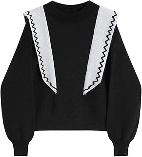 Women's sweater Women Patchwork knitted sweaters Round necks Long sleeves Long Sleeping Woman Vintage Mode Chic District Highs Ample Preppy Pull (Size: L).. Shop across boundaries at DIAYTAR NIGERIA and enjoy budget-friendly nationwide delivery within the week.