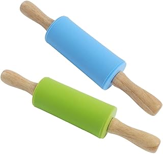 Mini dough roller, 2 pieces of wooden handle for children, baking rollers for pastry and kitchen supplies at home.. DIAYTAR NIGERIA: Connecting every Nigerian with quality products at prices everyone can afford.