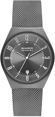 Grenen watch with three needles and date for men with steel mesh or leather bracelet.. Your complete shopping solution, DIAYTAR NIGERIA offers extensive choice with competitive prices and delivery.