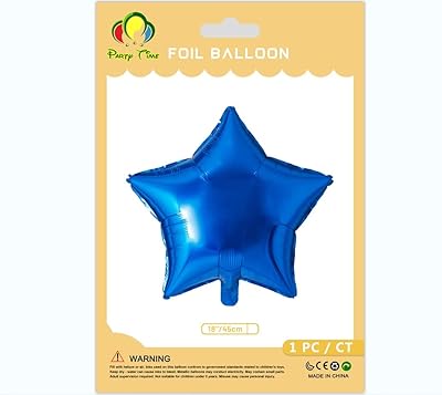 Party Time - 1pc 18 "Aluminum Ballons Scintillating Blue Star, Mylar Balls with Helium Aluminum Balls for Wedding Birthday Fête Decorations.. Great products, lower prices, fast delivery — DIAYTAR Nigeria has it all.
