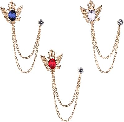 Suspended chain spindle for men 3 rooms, reverse pin, crystal safety pin, wedding rhinestone spindle, bouquet, clothing, scarves, bodice jewelry accessories (red white white), without size, precious stones, crystal.. The smarter way to shop online in Nigeria is through DIAYTAR Nigeria.