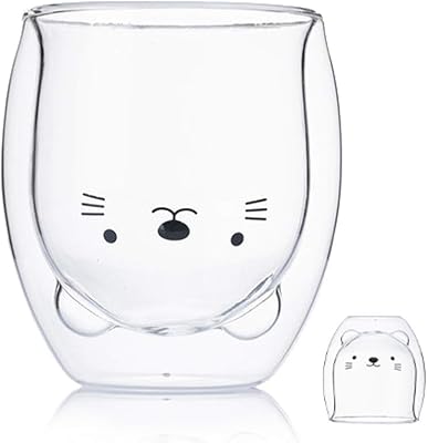 Mignon chat double -walled cup in isolated Glass Expresso Kawaii.. Enjoy the simplicity of shopping with DIAYTAR NIGERIA, offering vast choices delivered in just 5-8 days.