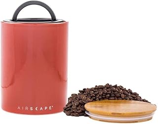 Airscape ceramic coffee storage box - Patented hermetic interior cover with two -way valve preserves the freshness of food - enameled ceramic with bamboo top (deserted red, medium rocker).. DIAYTAR NIGERIA: Where quality meets affordability, with thousands of products delivered in less than 8 days.