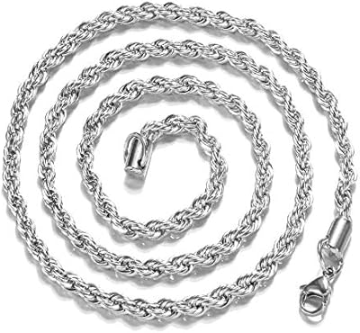 Dewey 2mm 3mm 4mm thick neck chain stainless steel for men female silver.. Transform your online shopping experience with DIAYTAR NIGERIA's affordable and diverse marketplace.