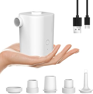 Inflatable air pump, COFOZ electric air pump with 1600mAh battery, rechargeable camping lamp by USB with 5 nozzles for pneumatic mattresses, floating pool pool toys.. DIAYTAR NIGERIA connects Nigerians with quality products at affordable prices, delivered in 5-8 days nationwide.