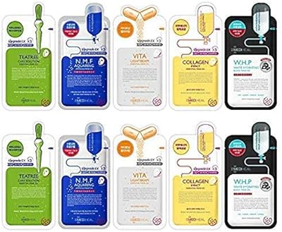 Set of 5 types of Masks in Mediheal Best tissue, composed of 10 pieces - Teatree, NMF Aquring, Light Beam, Collagen Effect, Whb MOPEURIZER.. Shop across categories at DIAYTAR NIGERIA with the confidence of affordable prices and delivery within 8 days.