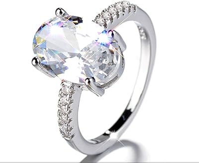 Silver engagement ring 925 oval shape, 3 pieces for women, set with cubic zircones, solitary engagement ring halo aaa size 6-10.. Nigeria's fastest-growing e-commerce site offers unbeatable prices and delivery within 8 days.
