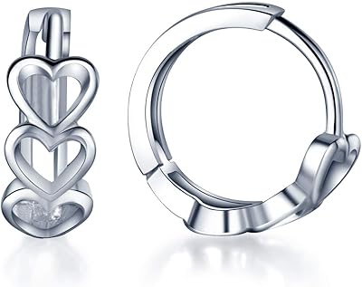 Creole earrings in Sterling 925 silver with a plain heart for women and girls.. DIAYTAR NIGERIA delivers what matters - quality, affordability, and prompt nationwide shipping.