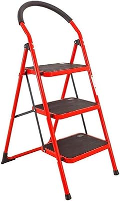 Foldable scale with 3 steps with large non -slip pedal for home and kitchen, space saving thanks to the view (red) (3 -step scale).. Nigeria shops with DIAYTAR — wide selection, fast shipping, and great value.