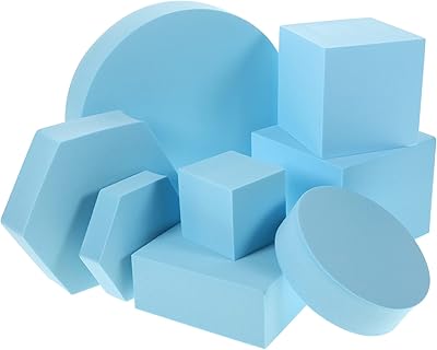 Yelpies 8 pieces set of geometric photography accessories in solid foam for photography of jewelry and cosmetics, blue sky blue.. Experience the ease of one-stop shopping with DIAYTAR NIGERIA's diverse catalog and nationwide delivery.