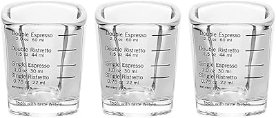 Cup to measure the Lykdon glass coffee, 3 rooms, mini pitcher graduated kitchen dosser for coffee, milk, coffee, espresso, pastry supplies (60 ml).. DIAYTAR NIGERIA: Where smart shoppers find everything they need at prices they can afford.