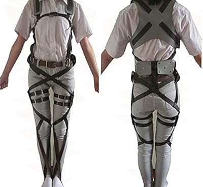 1 x Costume of the attack by the titans shingeki no kyojin reconstituted, brown, one size, gray, one size.. DIAYTAR NIGERIA delivers on convenience and affordability with our reliable nationwide shipping.