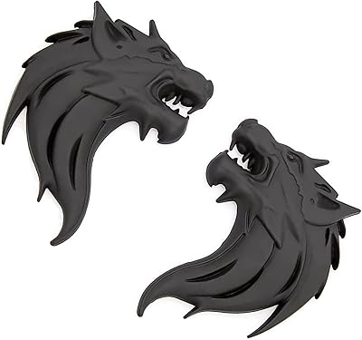 Metal car sticker 3D wolf head for car and motorcycle decoration (black).. Experience convenient online shopping on DIAYTAR Nigeria — wide selection and affordable delivery.