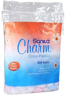 Sanita Charm Cotton Balls 100%, 100 colored balls.. Shop with confidence on DIAYTAR Nigeria — quality products and timely delivery.