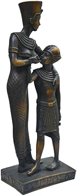 Breastfeeding Horus Isis - Artificial and natural reconstituted stone figurine made by hand in Dark Brown Egypt.. Enjoy effortless shopping and speedy delivery with DIAYTAR Nigeria.