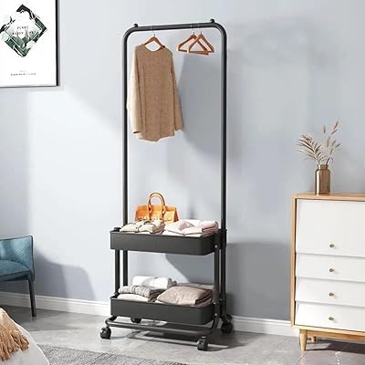 Wearing Multifunctional Metal Temmy Care clothing to hang clothes in the indoor room (black).. Shop for everything you need at DIAYTAR NIGERIA, with budget-friendly prices and quick delivery.