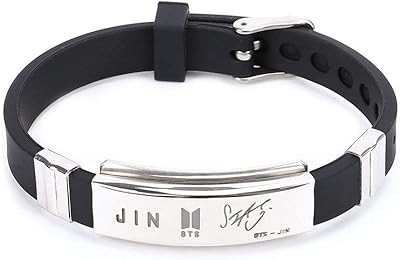K-POP BTS Unique steel bracelet in silver and silicone plated stainless and silicone (silver, black | ycfjbr-01jin-slbk).. Your go-to destination for affordable online shopping, DIAYTAR NIGERIA delivers in under 8 days.