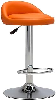 Round bar stool in PU leather with height adjustable backrest, pivoting advertising chair for home kitchen, bar stool with footrest (C- orange).. Shop smarter with DIAYTAR Nigeria — from household essentials to electronics, we have everything you need. Plus, our delivery is fast, secure, and arrives between 5 and 8 days.