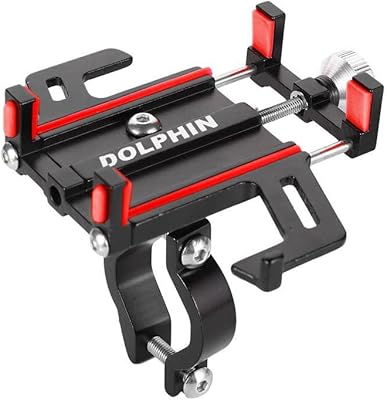 Mobile support for motorcycle handlebar in aluminum alloy dolphin, 360 degree rotation for smartphones from 4.7 to 6 inch, red.. You deserve better shopping — choose DIAYTAR Nigeria today.