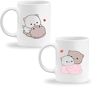 Ceramic Ceramics Cup Wings Mart Teddy Couple, 330 ml (Lot of 2) Best gift for couple for a birthday, a wedding, Valentine's Day, a couple, the best gift (WM-V4).. Enjoy effortless shopping and speedy delivery with DIAYTAR Nigeria.