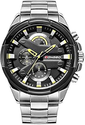 LongBo Analog watch for men (black dial and silver bracelet).. Your trusted e-commerce destination, DIAYTAR NIGERIA offers extensive variety with reliable shipping.