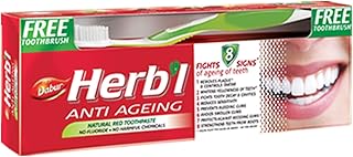 Natural Red Red Anti-Age toothpaste Dabur Herbal, 150 g + toothbrush.. Skip the traffic, shop online — DIAYTAR Nigeria brings it to you.