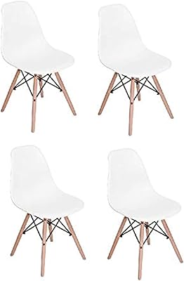 Set of 4 dining chairs Vogue Rico V1 - White and beige.. DIAYTAR NIGERIA brings the marketplace to your screen with affordable products delivered in 5-8 days.