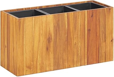 Combination raised in solid acacia wood with 3 integrated plastic jars and weather -resistant flower bin 66.5 x 25 x 35 cm.. DIAYTAR NIGERIA brings the marketplace to your screen with affordable products delivered in 5-8 days.