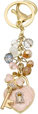 Ceey-shaped keychain for women, crystal rhinestones, backpack, car key, pendant, handbag, birthday gift for women.. DIAYTAR NIGERIA: Where shopping is easy, prices are low, and delivery is just days away.