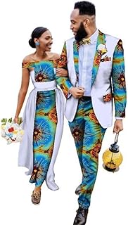 Assorted clothing sets for African couple for women long dress with backpacks jacket and pants.. DIAYTAR NIGERIA: Your partner in affordable shopping with nationwide delivery in just 5-8 days.
