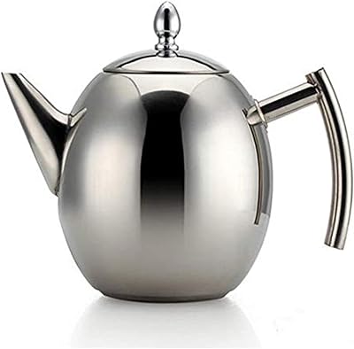 Silver stainless steel teapot, cold water kettle with colander, help in domestic kitchen 1000 ml, SSZ207.. Love deals? DIAYTAR Nigeria has you covered with low prices and fast delivery.