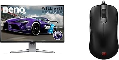 Gaming instructor curved e-sport benq 32 inch QHD 2K HDR 144 Hz Sim of racing with BenQ ZOE S2 E-Sports game mouse (3360, small size, symmetrical design, matt black edition).. Shop with intention at DIAYTAR NIGERIA, offering thousands of products at budget-friendly prices.