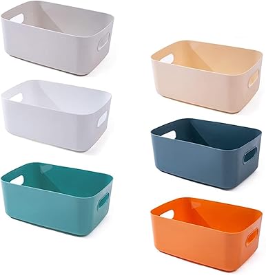Amateur plastic storage bins and baskets | 6 multicolored packages for the organization.. Discover endless shopping possibilities at DIAYTAR NIGERIA, with budget-friendly prices and reliable delivery.