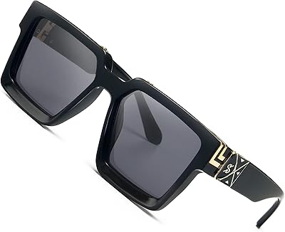 Retro Millionaire Sunglasses square in thick metal punk rock hip hop for men and women, black pink tortie.. DIAYTAR NIGERIA: Where every shopping need is met with affordable prices and timely delivery.