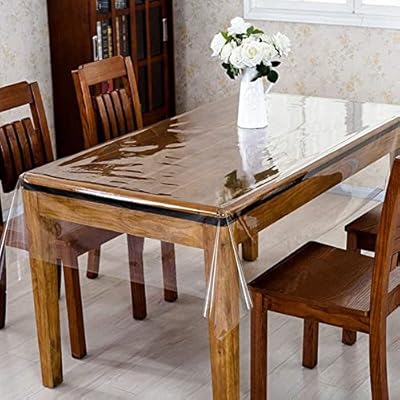 Diamond Home Robust transparent table cover for kitchen table, anti-arrival protection in waterproof hard plastic (48 "x 60").. Everyday deals, every category — only on DIAYTAR Nigeria.