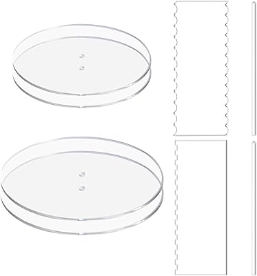 Set of round cake discs in acrylic iamette - Decoration tools for buttercream cake with 4 round discs (2 of each 6.5 "and 8.5"), 2 frosting scrapers and 2 central ankles - for the pastry of gifts and the craft projects.. No more overpriced stores — DIAYTAR Nigeria brings the best to your door.