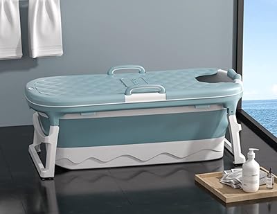 Folding maston Folding Folding Bath with thermostatic lid and feet massage, suitable for hot and cold baths at home (L-Bleu).. From office supplies to fashion — DIAYTAR Nigeria brings it fast.