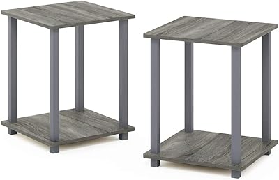Frono Simple Design Appoint Table 12127gyw/Gy, Lot of 2, Gray French Oak.. Shop like never before with DIAYTAR NIGERIA's comprehensive marketplace and budget-friendly shipping.