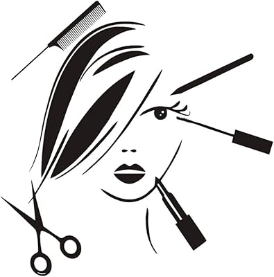 Garneck wall sticker Sticker Beauty Salon Makeup Women Removable Silhouette Wall Wall Dame Wallpaper Sticker Hairdressing Salon Wall paintings.. DIAYTAR NIGERIA: Your gateway to affordable online retail with reliable delivery within the week.