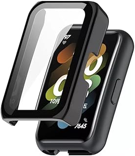 Dado case + screen protector compatible with the Huawei Band 7 watch, anti-scratched tempered glass with watch protector, plastic.. DIAYTAR NIGERIA connects you with thousands of products at competitive prices, delivered within a week.